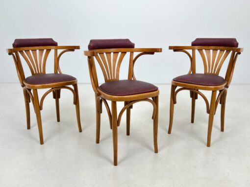 Thonet stiliaus medinis krėslas su medžiaga ir kniedėmis 46x55x79 cm, 47 cm