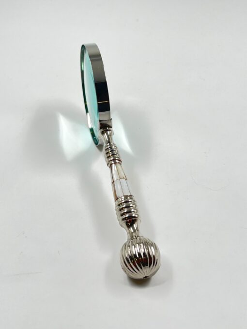 Padidinamasis stiklas – lupa su metalu ir perlamutru 3x10x25 cm
