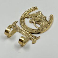 Žalvarinė kabykla “Pasaga su žirgais” 3x9x14 cm