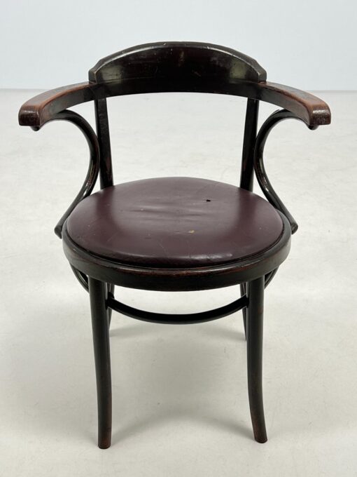Thonet stiliaus medinis krėslas eko odos sėdimąja dalimi 55x59x77 cm, 46 cm