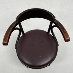 Thonet stiliaus medinis krėslas eko odos sėdimąja dalimi 55x59x77 cm, 46 cm