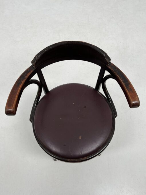 Thonet stiliaus medinis krėslas eko odos sėdimąja dalimi 55x59x77 cm, 46 cm