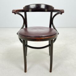 Thonet stiliaus medinis krėslas eko odos sėdimąja dalimi 55x57x76 cm, 47 cm