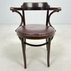 Thonet stiliaus medinis krėslas eko odos sėdimąja dalimi 50x56x76 cm, 46 cm