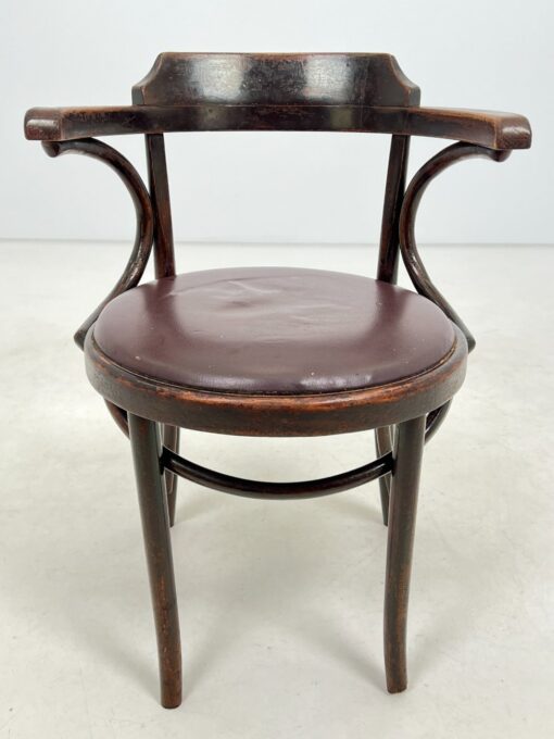 Thonet stiliaus medinis krėslas eko odos sėdimąja dalimi 50x56x76 cm, 46 cm