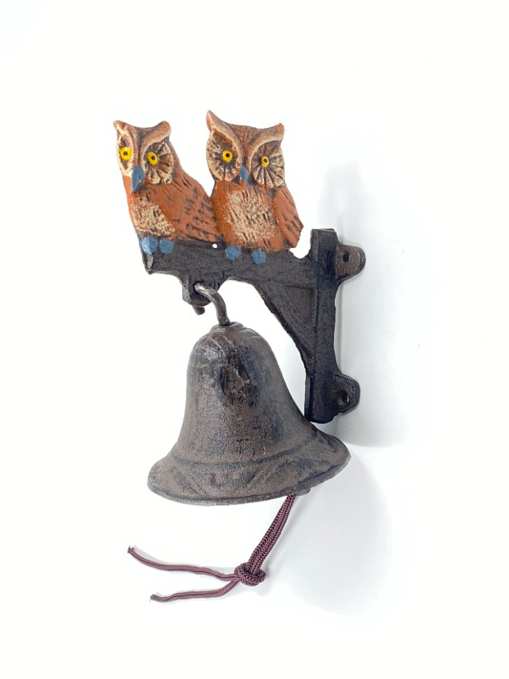 HM0491-interjero-ir-apdailos-detales-2 Ketaus sieninis varpas “Pelėdos” 13×9,5×40 cm