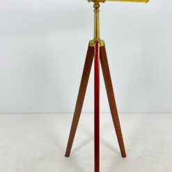 Senovinis žalvarinis teleskopas raudonmedžio kojomis 85x125x170 cm