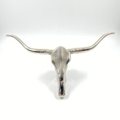 Sieninė dekoracija iš aliuminio “Gyvūno kaukolė su ragais” 10x48x28 cm