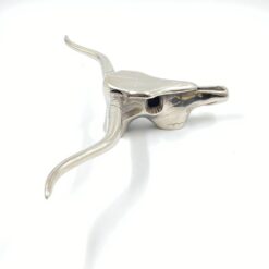 Sieninė dekoracija iš aliuminio “Gyvūno kaukolė su ragais” 10x48x28 cm