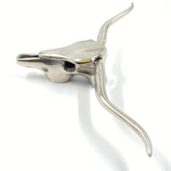 Sieninė dekoracija iš aliuminio “Gyvūno kaukolė su ragais” 10x48x28 cm