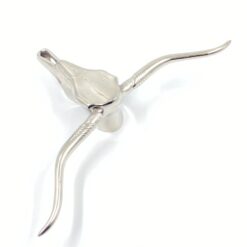 Sieninė dekoracija iš aliuminio “Gyvūno kaukolė su ragais” 10x48x28 cm