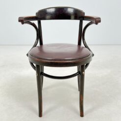 Thonet stiliaus medinis krėslas eko odos sėdimąja dalimi 50x56x75 cm, 46 cm
