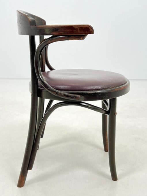 Thonet stiliaus medinis krėslas eko odos sėdimąja dalimi 50x56x75 cm, 46 cm