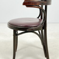 Thonet stiliaus medinis krėslas eko odos sėdimąja dalimi 50x56x75 cm, 46 cm