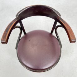 Thonet stiliaus medinis krėslas eko odos sėdimąja dalimi 50x56x75 cm, 46 cm