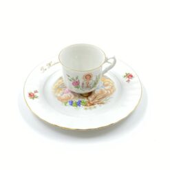 Porcelianinis “Kronester Bavaria” puodelis (150 ml) 7,5x10x6,5 cm su lėkštute 20x20x2 cm