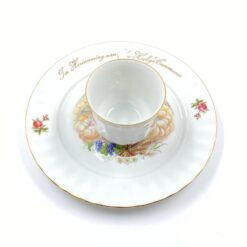 Porcelianinis “Kronester Bavaria” puodelis (150 ml) 7,5x10x6,5 cm su lėkštute 20x20x2 cm