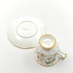 Porcelianinis “Elizabethan” puodelis (150 ml) 7,5×9,5×7,5 cm su lėkštute 13x13x2 cm