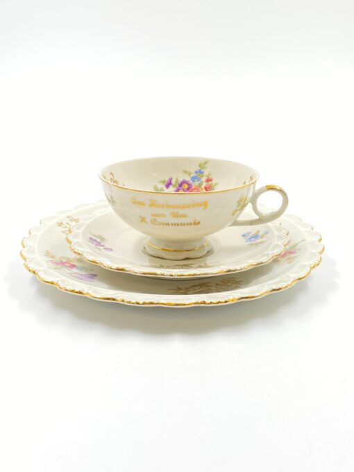 Porcelianinis “Winterling Bavaria” puodelis (200 ml) 10x13x5,5 cm su lėkštutėmis 15x15x2 cm ir 21x21x2 cm