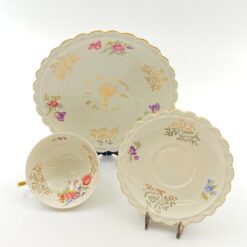 Porcelianinis “Winterling Bavaria” puodelis (200 ml) 10x13x5,5 cm su lėkštutėmis 15x15x2 cm ir 21x21x2 cm