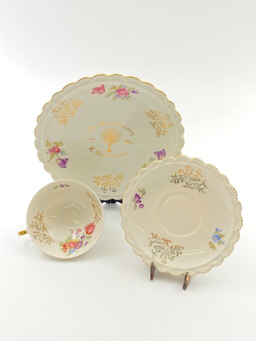 Porcelianinis “Winterling Bavaria” puodelis (200 ml) 10x13x5,5 cm su lėkštutėmis 15x15x2 cm ir 21x21x2 cm