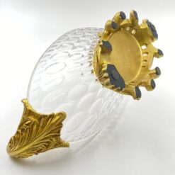 Stiklinis indas su aukso spalvos polirezino detalėmis 20x42x23 cm