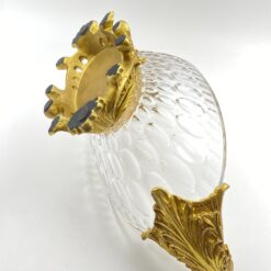 Stiklinis indas su aukso spalvos polirezino detalėmis 20x42x23 cm