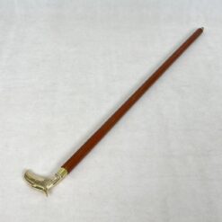 Raudonmedžio vaikščiojimo lazda su žalvarine rankena – erelio galva 10x3x93,5 cm