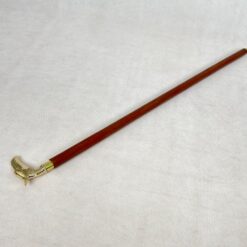 Raudonmedžio vaikščiojimo lazda su žalvarine rankena – erelio galva 10x3x93,5 cm