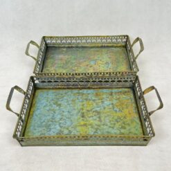 Metalinis padėklas su rankenomis 25,5×41,5×8,5 cm