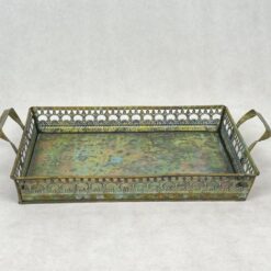 Metalinis padėklas su rankenomis 25,5×41,5×8,5 cm