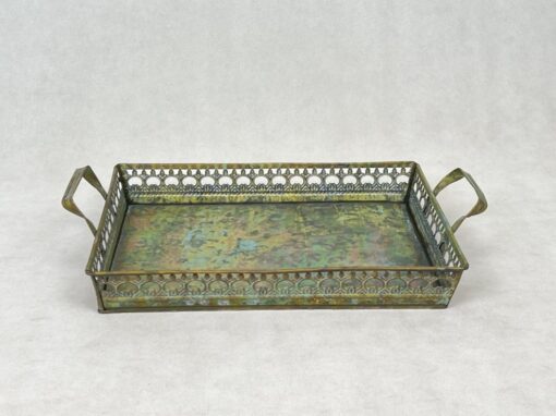 Metalinis padėklas su rankenomis 25,5×41,5×8,5 cm