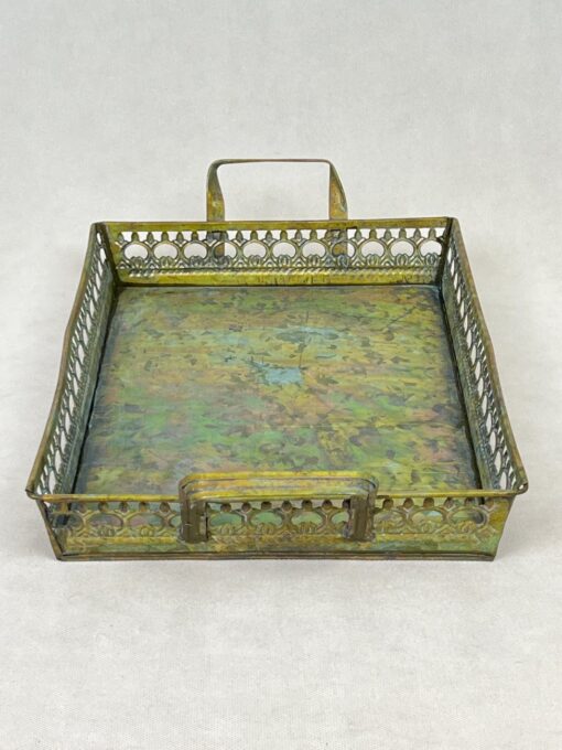 Metalinis padėklas su rankenomis 25,5×41,5×8,5 cm