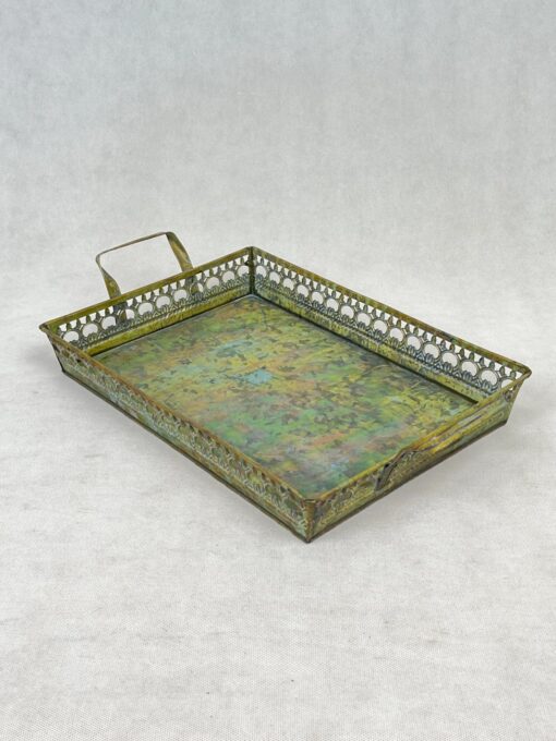 Metalinis padėklas su rankenomis 25,5×41,5×8,5 cm