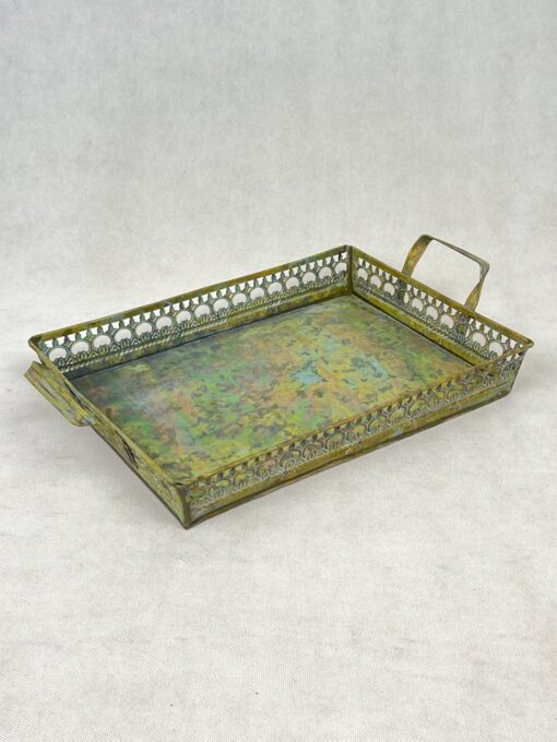 Metalinis padėklas su rankenomis 25,5×41,5×8,5 cm