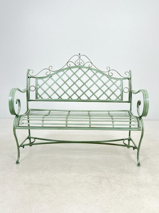 Provanso stiliaus metalinis sodo suoliukas 60x113x102 cm, 44 cm