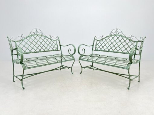 Provanso stiliaus metalinis sodo suoliukas 60x113x102 cm, 44 cm