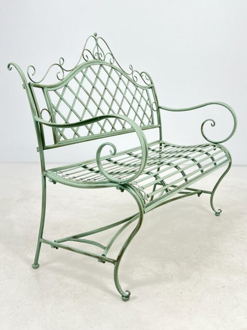 Provanso stiliaus metalinis sodo suoliukas 60x113x102 cm, 44 cm