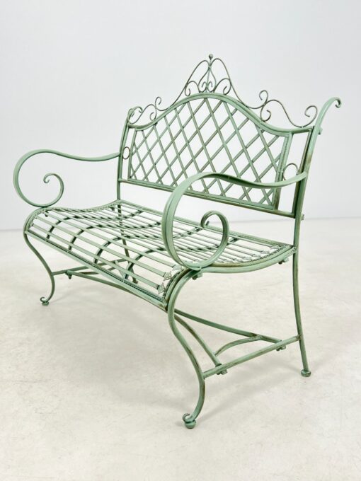 Provanso stiliaus metalinis sodo suoliukas 60x113x102 cm, 44 cm