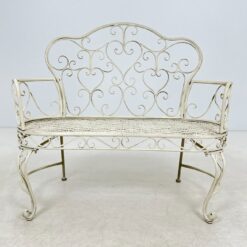Provanso stiliaus metalinis sodo suoliukas 56x115x99 cm, 46 cm