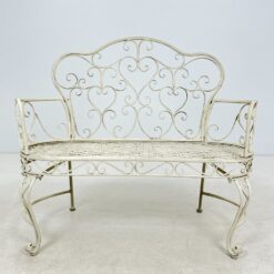 Provanso stiliaus metalinis sodo suoliukas 56x115x99 cm, 46 cm