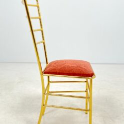 Vintažinė žalvarinė kėdė su gobeleno sėdimąja dalimi 45x43x90 cm, 44 cm