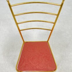 Vintažinė žalvarinė kėdė su gobeleno sėdimąja dalimi 45x43x90 cm, 44 cm