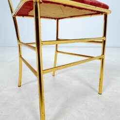 Vintažinė žalvarinė kėdė su gobeleno sėdimąja dalimi 45x43x90 cm, 44 cm