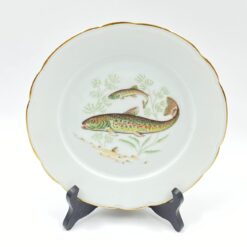 Porcelianinė "Limoges" lėkštė su žuvies atvaizdu 21,5x21,5x2 cm
