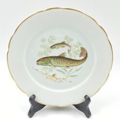 Porcelianinė “Limoges” lėkštė su žuvies atvaizdu 21,5×21,5×2 cm