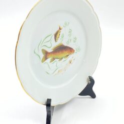 Porcelianinė “Limoges” lėkštė su žuvies atvaizdu 21,5×21,5×2 cm