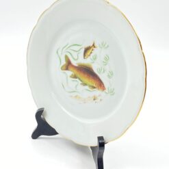 Porcelianinė “Limoges” lėkštė su žuvies atvaizdu 21,5×21,5×2 cm