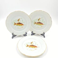 Porcelianinė “Limoges” lėkštė su žuvies atvaizdu 21,5×21,5×2 cm