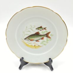 Porcelianinė “Limoges” lėkštė su žuvies atvaizdu 21,5×21,5×2 cm